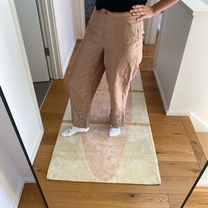 Women's Rose-Colored Silk Pants (Fabindia)